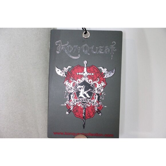 Konquest Mens Small Swarovski Crystals Studded Y2K Style T-Shirt NEW A1577 - Picture 5 of 8